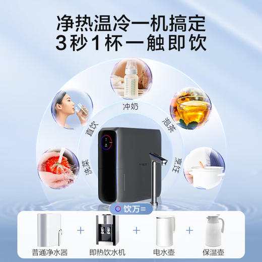 添可净水器饮万即加热厨下式家用RO反渗透过滤一体直饮800G 4档变温 3秒1杯 3L大流量 商品图3