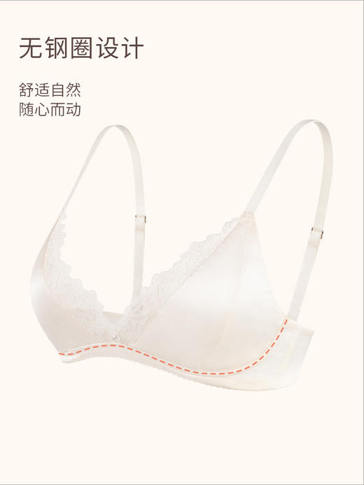 【预售】奶糖派大杯文胸欧若拉系列真丝法式奢华刺绣三角杯文胸 商品图4