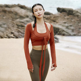 【裸感】带胸垫挂脖+罩衫 系结真两件套  可多种搭配