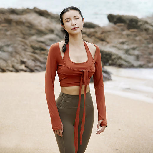 【裸感】带胸垫挂脖+罩衫 系结真两件套  可多种搭配 商品图0