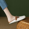 文艺个性，真皮撞色平底拖鞋LDKG-S5134 商品缩略图5