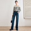 OLrain欧芮儿法式蓝色牛仔裤女早春2023年新款高腰直筒阔腿长裤 商品缩略图10