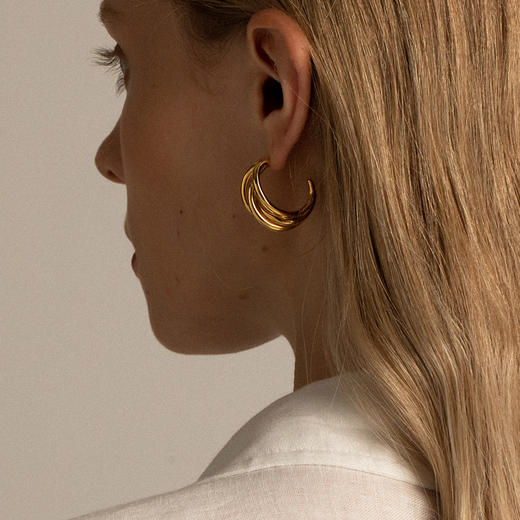 时尚简约 UNFOLDS 多重奏不规则耳环 The Quartet Earrings Gold / Silver 商品图4
