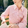 OLrain欧芮儿法式粉色条纹衬衫女早春2023新款宽松职业风长袖衬衣 商品缩略图1