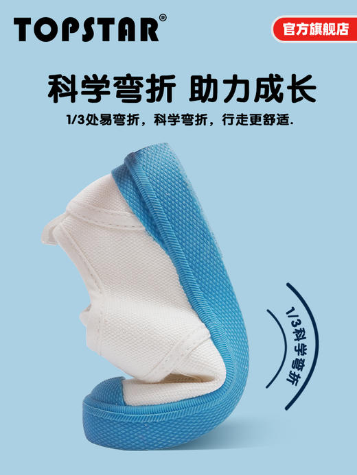 TOPSTAR儿童帆布鞋男童幼儿园小白鞋女童宝宝室内鞋软底布鞋入园 商品图2