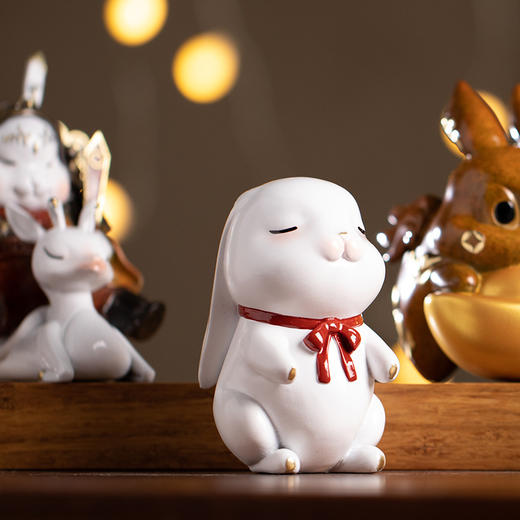 【预售  下单后排队10天发货】朱炳仁·铜 大师兔家族系列 福兔送财创意铜雕兔摆件萌宠家居饰品办公桌面摆件 商品图1