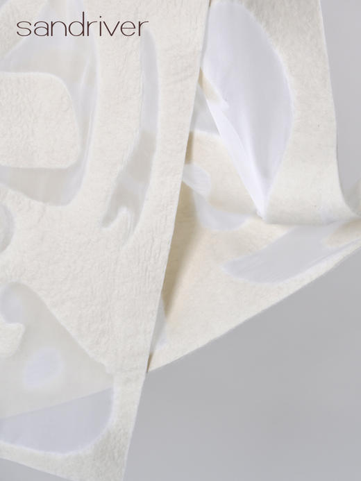 凤凰剪花真丝羊绒相拼手工毡披肩 SJF94P065N 商品图1