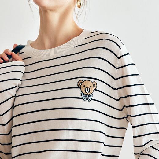 OLrain欧芮儿法式条纹针织衫女早春2023年新款宽松打底上衣 商品图1