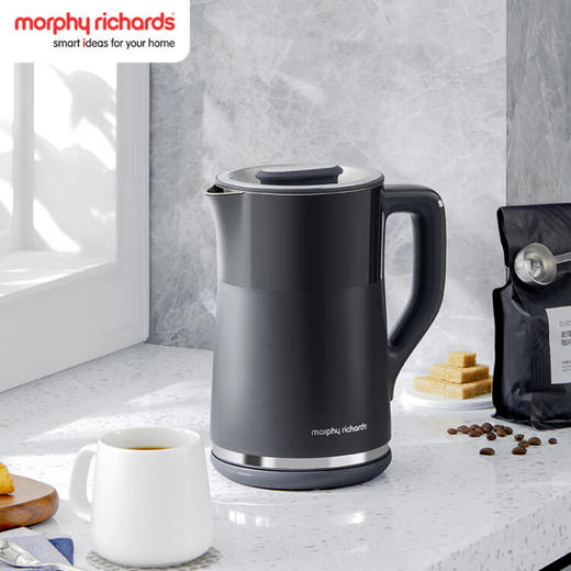 摩飞电器（Morphyrichards）电热水壶 烧水壶 热水壶 家用恒温水壶 1.5L全不锈钢304双层防烫实时显温开水壶 MR6070 商品图1