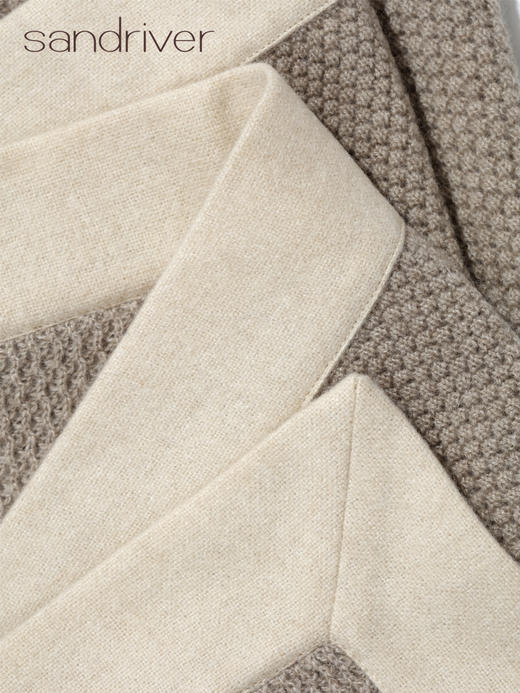 针梭相拼自然色羊绒毯 SJF91P252N 商品图2