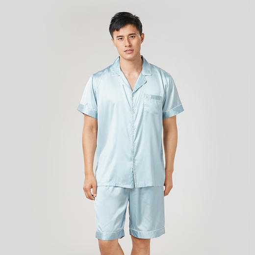 都市丽人都市锋尚哑光弹力色丁薄短袖家居服睡衣新年本命年红品FH30A5 商品图0