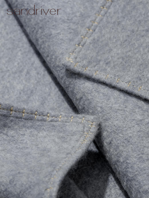 折边绣花羊绒方披毯 SJF95P720W 商品图4