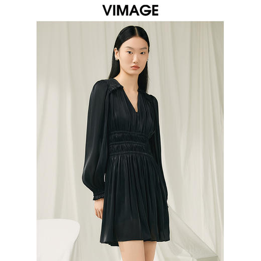 VIMAGE纬漫纪春季新款收腰修身气质显瘦连衣裙V1907549 商品图2