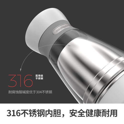 摩飞电器（Morphyrichards）电水壶 电热水壶 旅行便携式烧水壶 316不锈钢保温 电热水杯加热 MR6080 商品图2
