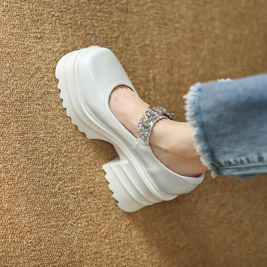 舒适减龄，厚底增高钉珠平头玛丽珍皮鞋ZM-M2879 商品图10