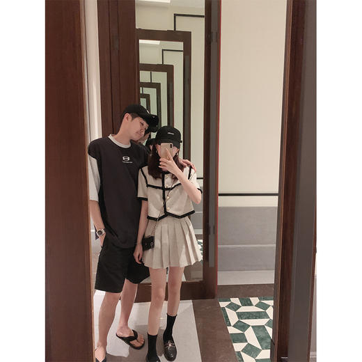 金蘑菇菇【辛德瑞拉 灰灰套装】荷叶领上衣+百褶短裙减龄两件套 商品图1