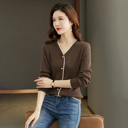 洋气薄款上衣小衫，配半身裙针织打底衫毛衣CC-13-5865 商品图1