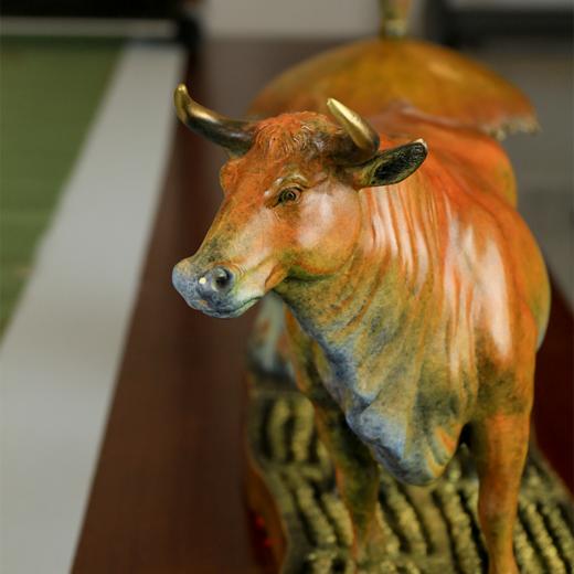 牛 大麦丰收 铜摆件 商品图4