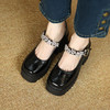 舒适减龄，厚底增高钉珠平头玛丽珍皮鞋ZM-M2879 商品缩略图0