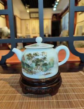 粉彩山水仿古胎全手工球壶系列