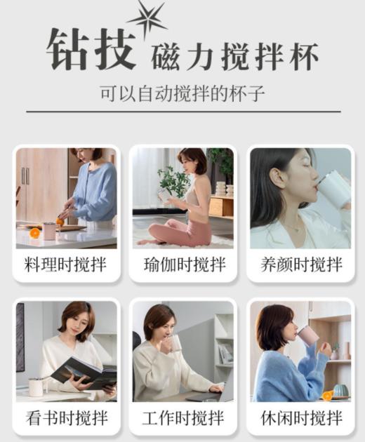 全自动搅拌杯  充电新款防水咖啡杯磁力钻技搅拌杯早餐咖啡杯懒人上班3.155 商品图4