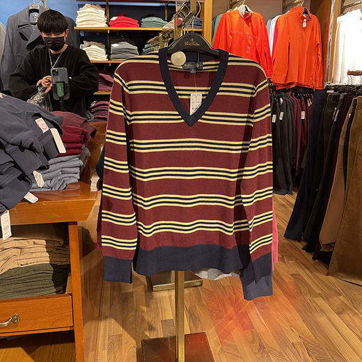 Brooks Brothers/布克兄弟 男士秋季新款羊毛套头v领针织衫毛衣 商品图2