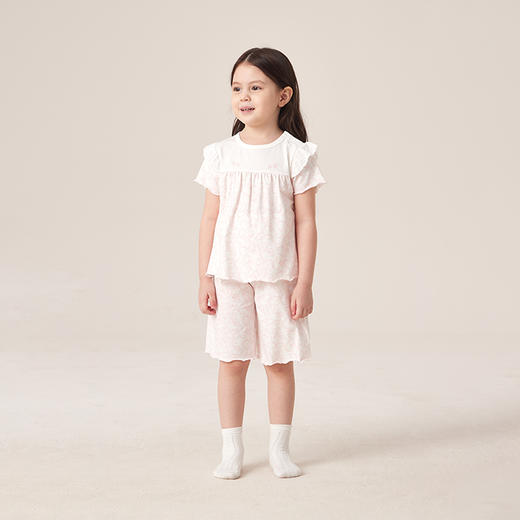 【商场同款】英氏儿童短袖家居服圆领套装春夏睡衣女夏季款 商品图1