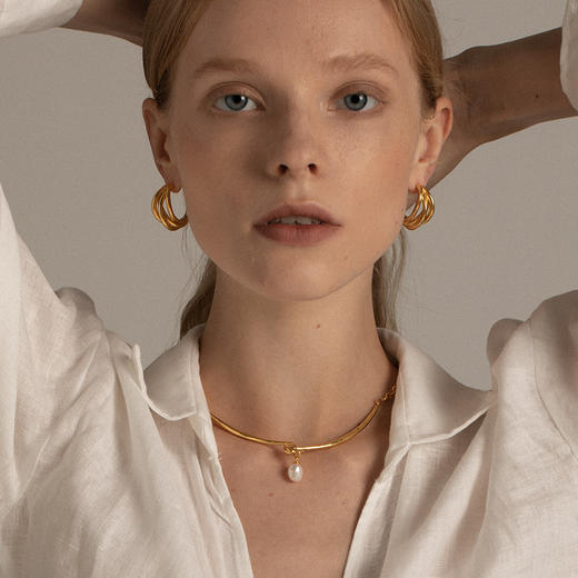 高级时髦 UNFOLDS 多种戴法珍珠金属项链The Amulet Water-Drop Necklace 商品图0