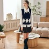 OLrain欧芮儿法式菱格毛衣马甲女早春2023新款英伦风减龄针织背心 商品缩略图3