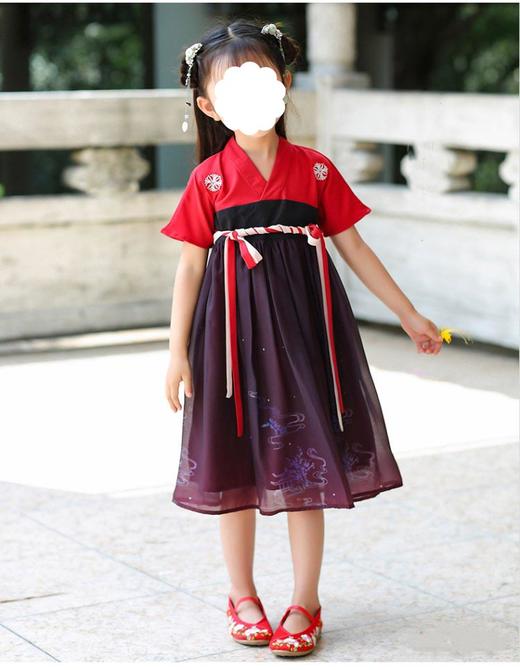 裁缝学苑 TD23女童改良汉服襦裙1:1实物服装纸样剪裁图纸牛皮纸样 商品图3