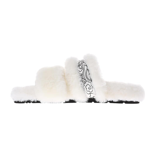 sheme新中式云上系列进口羊毛刺绣拖鞋可定制 商品图1