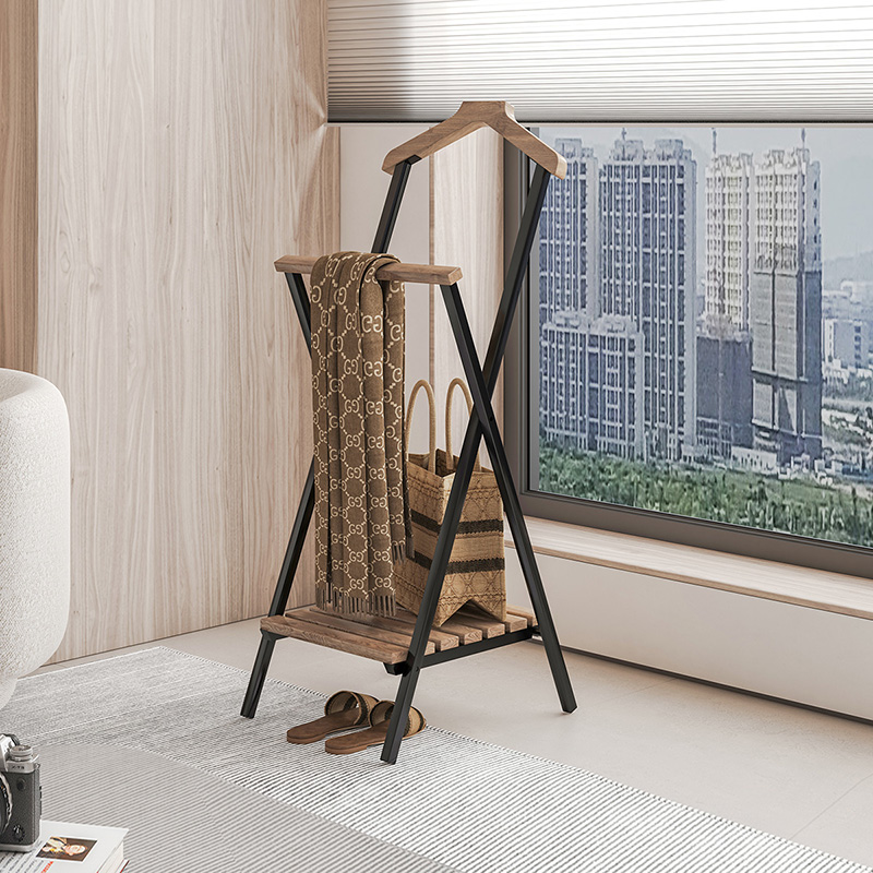喜梦宝衣帽架落地卧室挂衣架办公室挂包架简易衣服收纳置物架