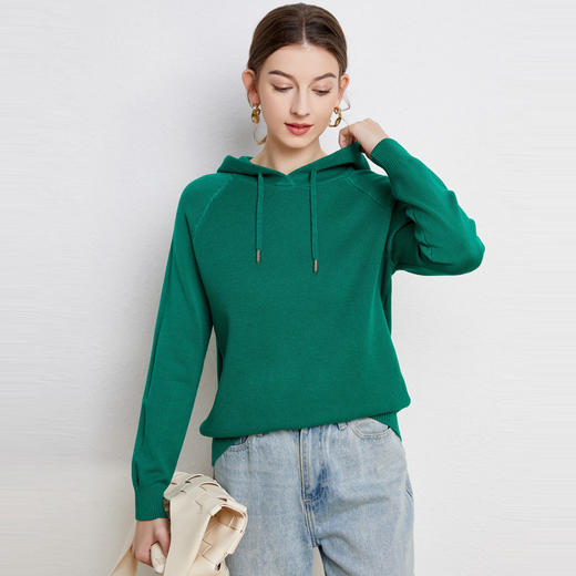 纤束马蜂窝纹路针织连帽衫 N-052 商品图6