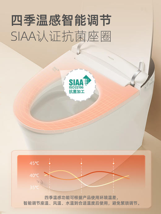 惠达旗舰店智能马桶ET36坐便器家用泡沫盾全自动一体座便脚踢翻圈 商品图2