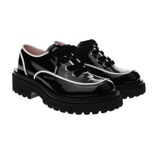 sheme真皮女鞋进口漆皮经典搭配简约时尚系带深口鞋可定制 商品图5