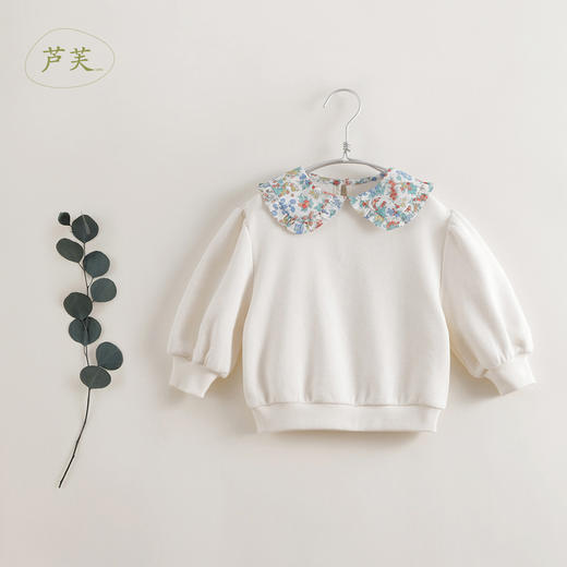 【马克珍妮 芦芙】春装新款 女童彼得潘领印花纯棉卫衣230282 商品图1