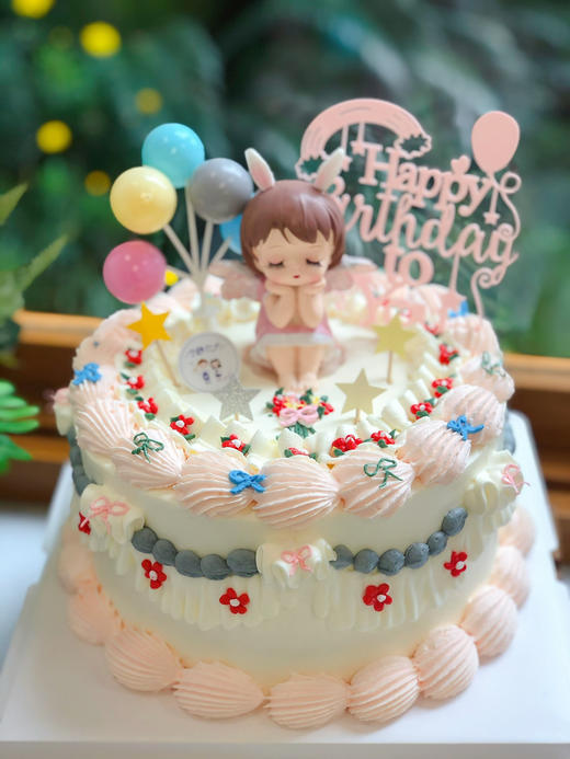 女孩天使宝宝奶油蛋糕 下单前请仔细阅读商品详情 商品图1
