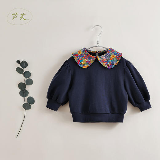 【马克珍妮 芦芙】春装新款 女童彼得潘领印花纯棉卫衣230282 商品图2