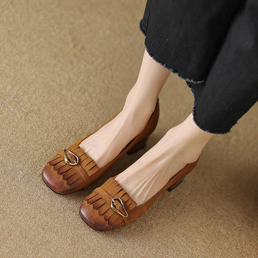 时尚气质，复古擦色流苏单鞋YF-A1070 商品图10