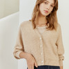 【纯羊绒针织V领开衫】23年早春新品女士短款针织开衫暗纹提花针织小外套 商品缩略图5