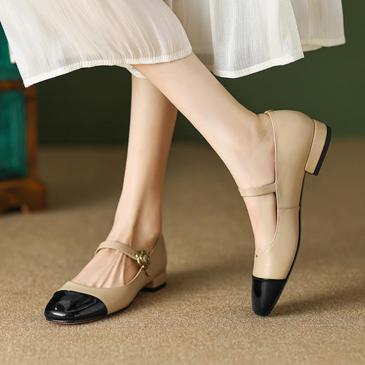 时尚拼色系，玛丽珍鞋一字扣女鞋YF-A1067 商品图4