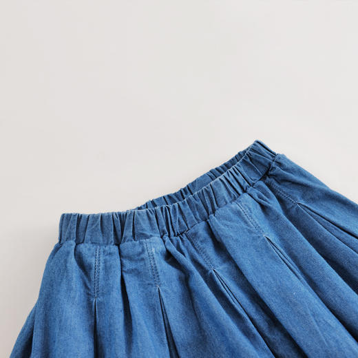 【马克珍妮 芦芙】春夏新款 女童花苞廓形牛仔半身裙230616 商品图3