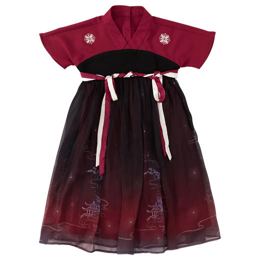 裁缝学苑 TD23女童改良汉服襦裙1:1实物服装纸样剪裁图纸牛皮纸样 商品图5