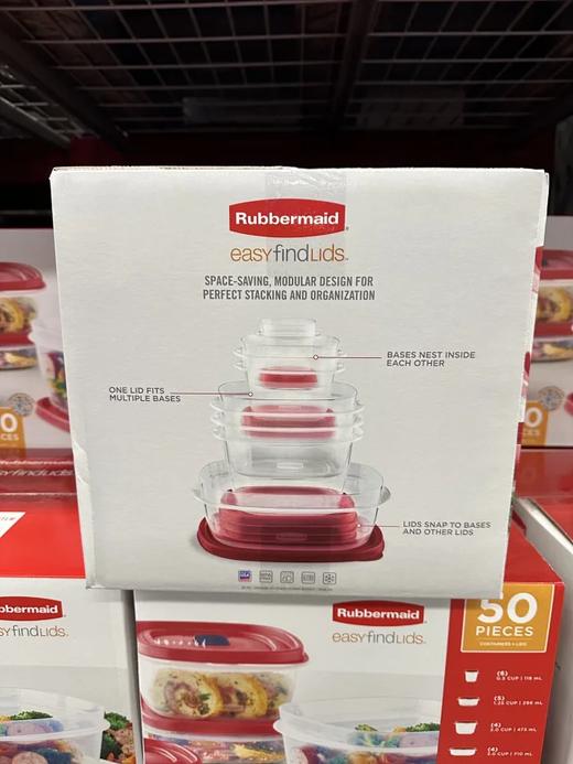 Rubbermaid 50件套便当盒保鲜盒.  美国代购，无中文标签，介意慎拍  H 商品图2