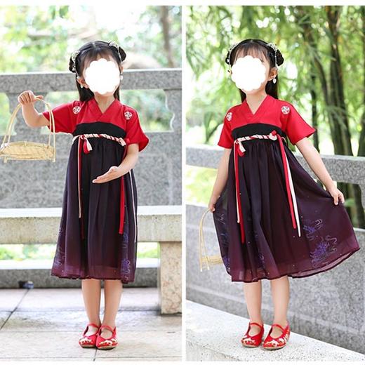 裁缝学苑 TD23女童改良汉服襦裙1:1实物服装纸样剪裁图纸牛皮纸样 商品图0