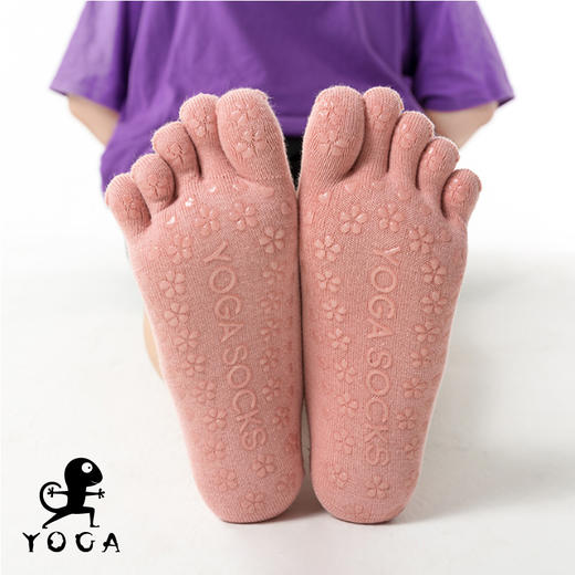 壁虎瑜伽【2302WZ226】防滑露背织带五指瑜伽袜【5天发货】 商品图2