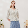 EITIE爱特爱春季新款复古时髦波点V领七分袖收腰显瘦女短衬衫6909611 商品缩略图2