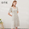 EITIE爱特爱春季新款气质优雅洋气波点复古收腰显瘦方领连衣裙6907633 商品缩略图0