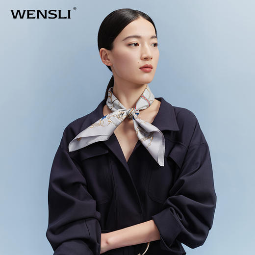 万事利“俊采星驰”63里面双面印花中方巾 商品图0