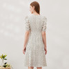 EITIE爱特爱春季新款气质优雅洋气波点复古收腰显瘦方领连衣裙6907633 商品缩略图4
